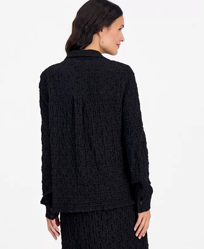 Women's Long-Sleeve Classic Collar Slim Blouse - thumbnail 2