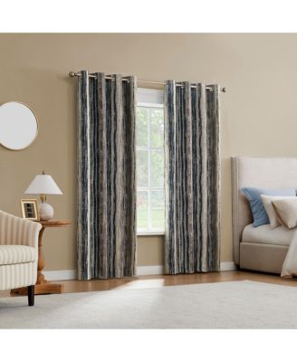 Avila Abstract Stripe 100percentage  Blackout Grommet Curtain Panel