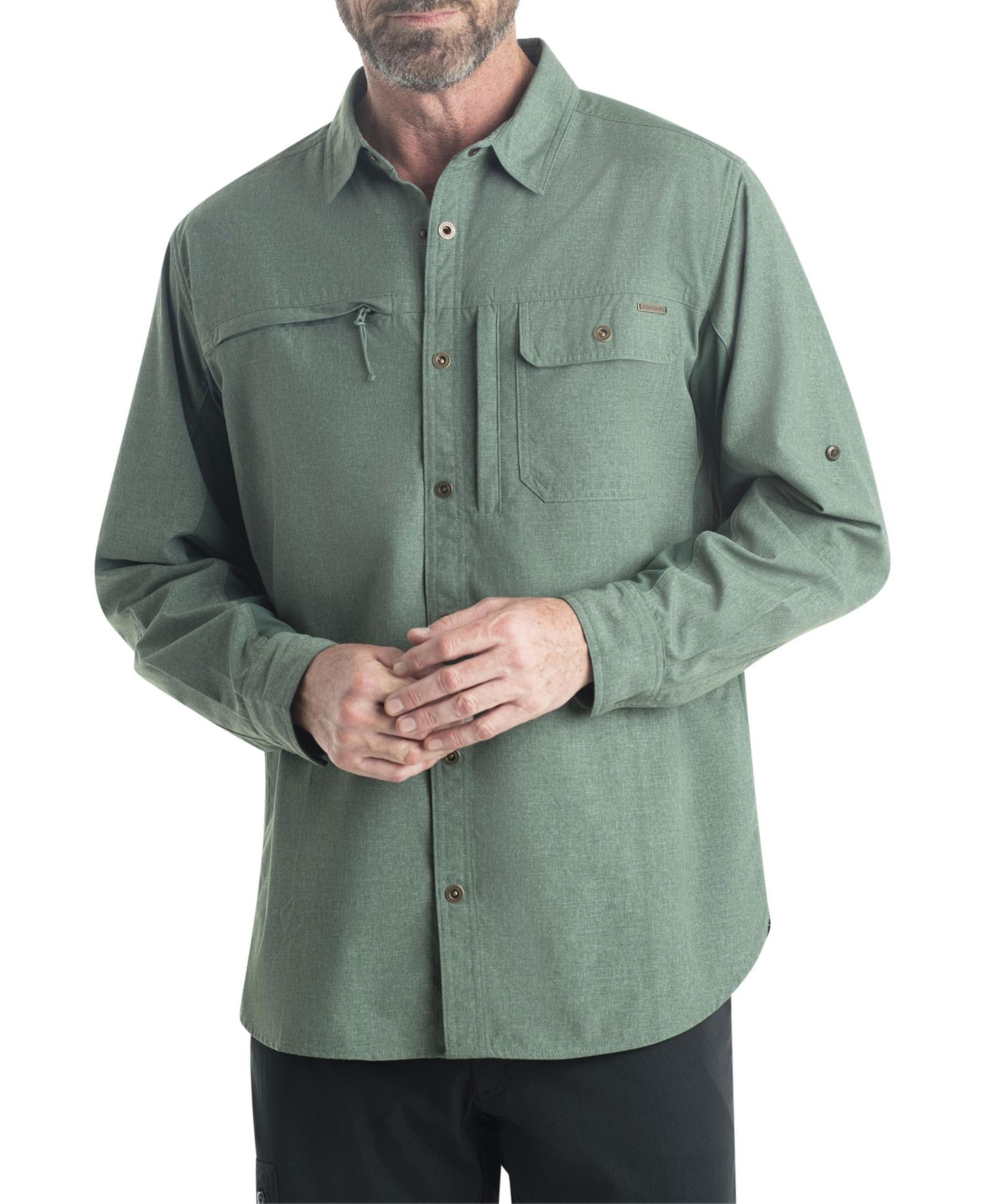 Мужская рубашка Legendary Whitetails Moisture Wicking UPF 50+ Long Sleeve Button Up, цвет: Синий еловый — фото 2
