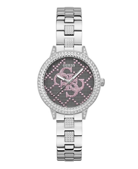 Женские часы GUESS Quartz Silver-Tone Stainless Steel 34mm