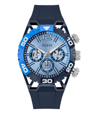 Men's Quartz Blue Silicone Watch 46mm