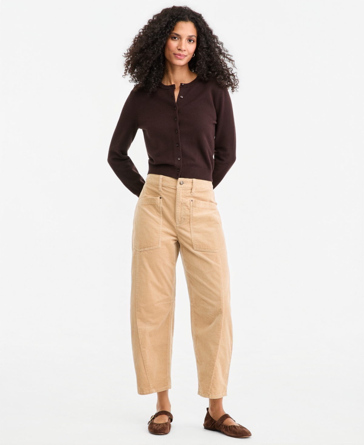 On 34th Women's High Rise Corduroy Utility Barrel Pants, Macy's Exclusive