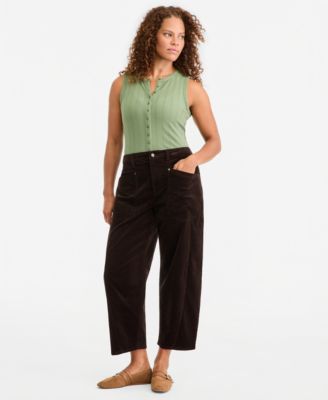 Women's High Rise Corduroy Utility Barrel Pants