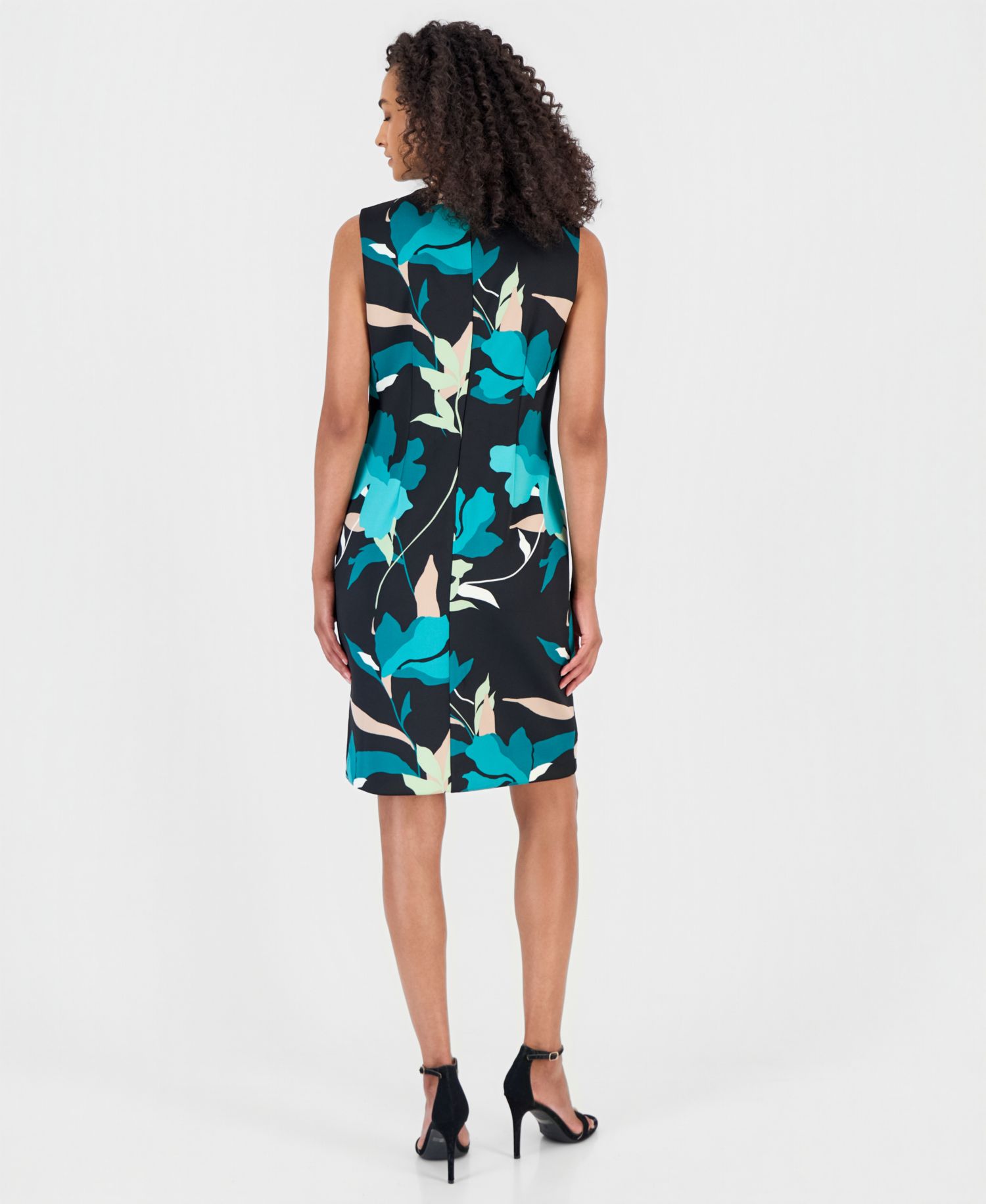 Women's Sleeveless Sheath Floral Dress