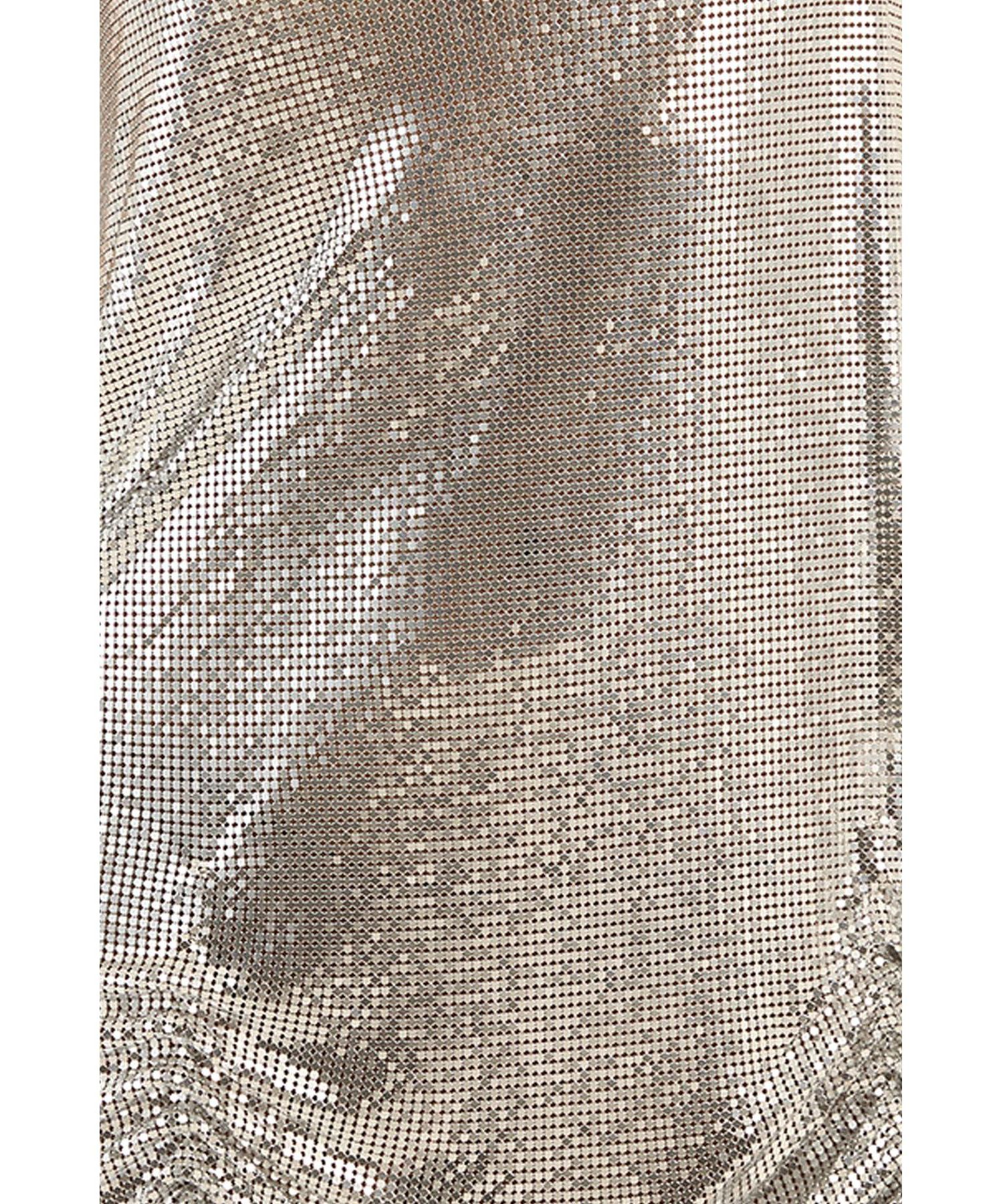 Women's Chainmail Cowl Neck Ruched Mini Dress