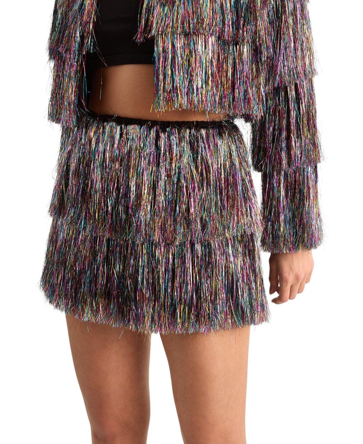 Женские шорты Nasty Gal Tinsel Tiered, цвет: Разноцветный — фото 1
