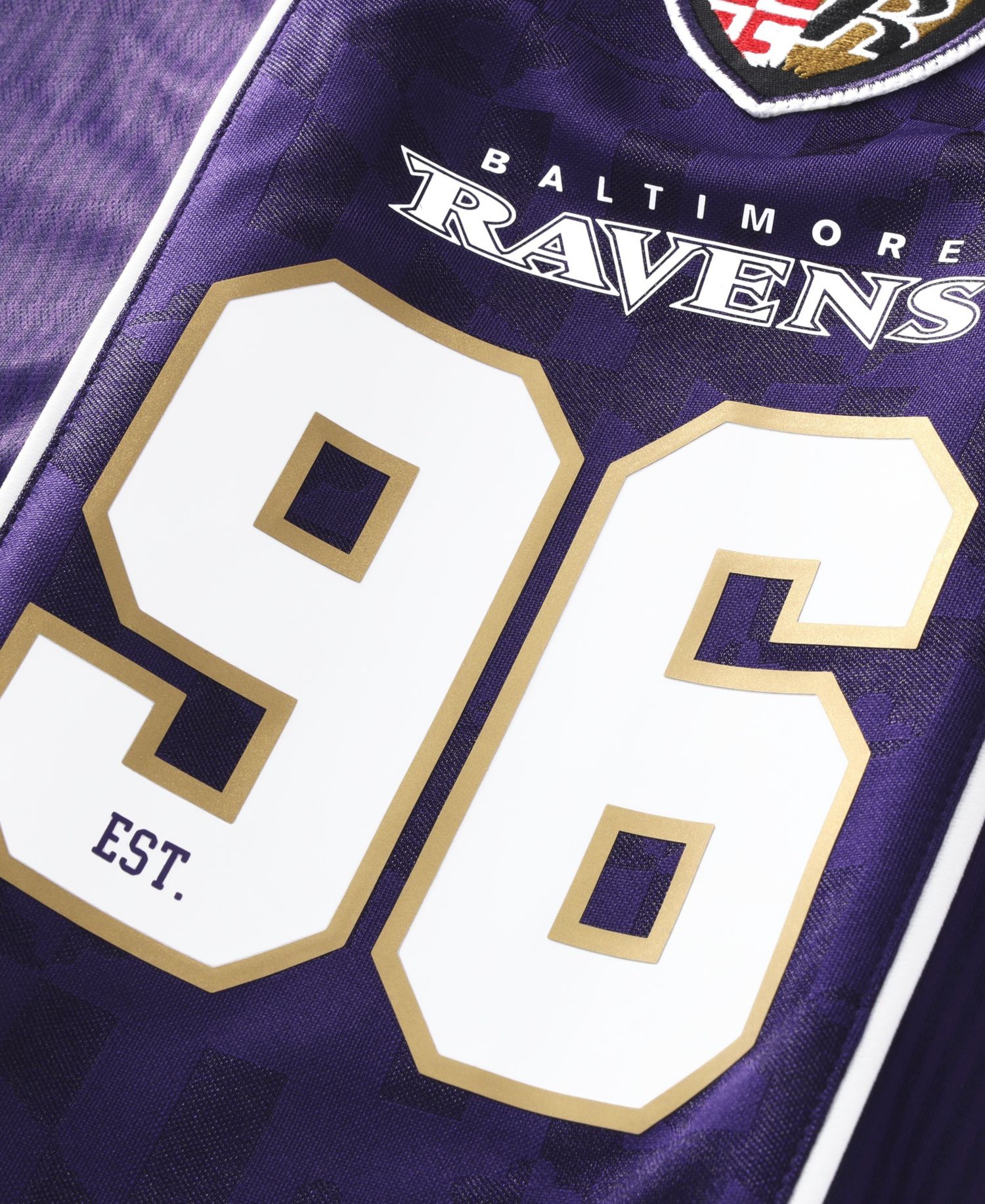 Men's Purple Baltimore Ravens Football x Football Collared Fan Jersey