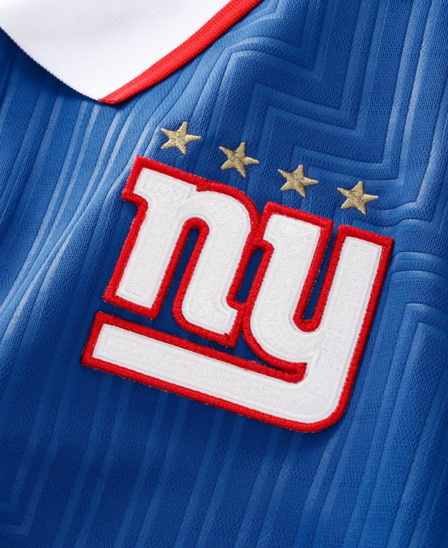 Big Boys and Girls Royal New York Giants Football x Football Collared Fan Jersey