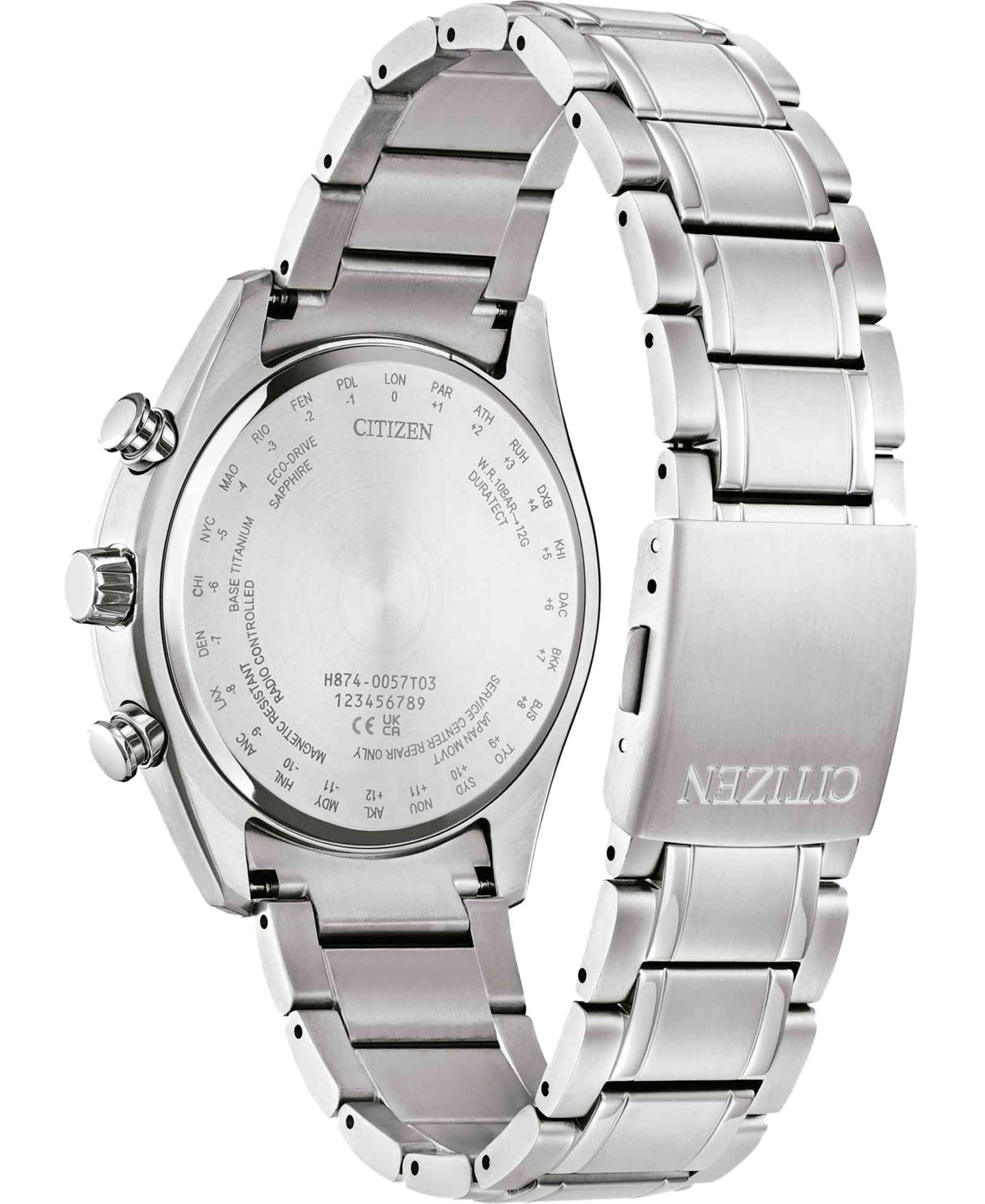 Мужские часы Citizen Tsuki-yomi A-T Silver-Tone Super Titanium Bracelet Watch 43mm — фото 3