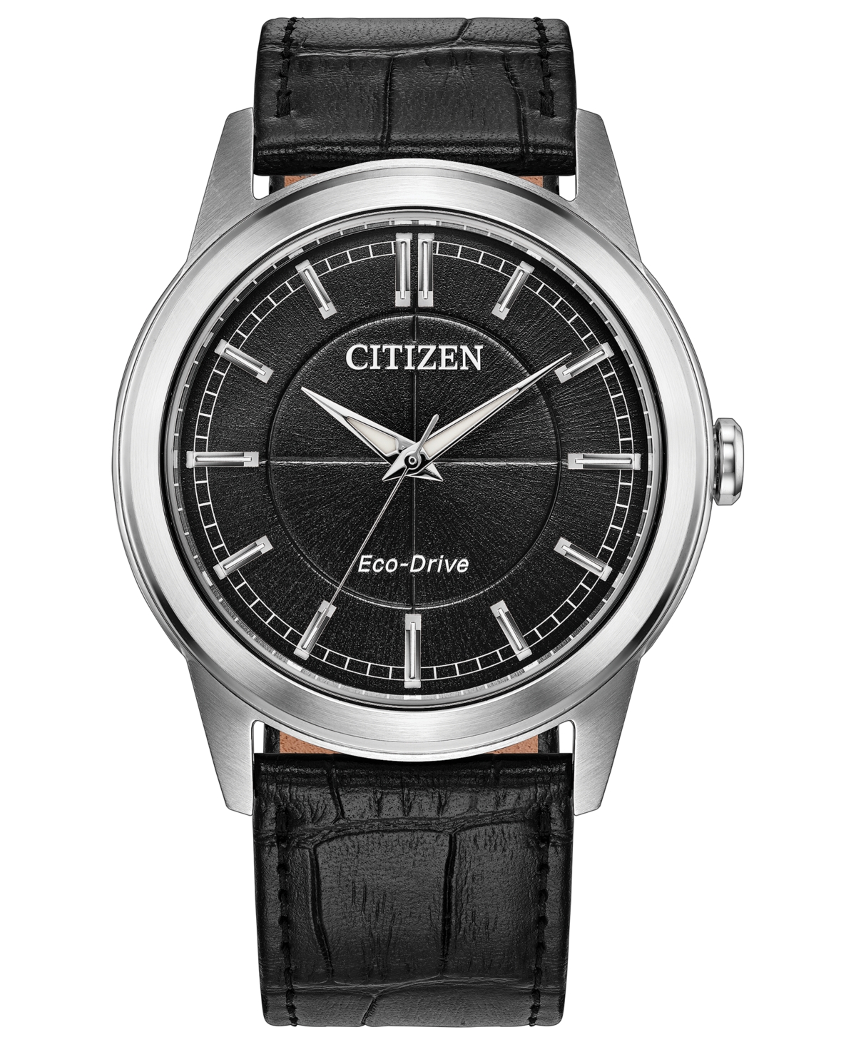 Citizen Men's Rolan Black Leather Strap Watch 41mm