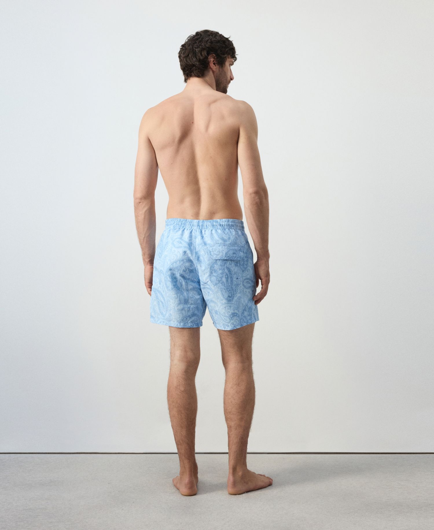 Men's Drawstring Printed Swimsuit
