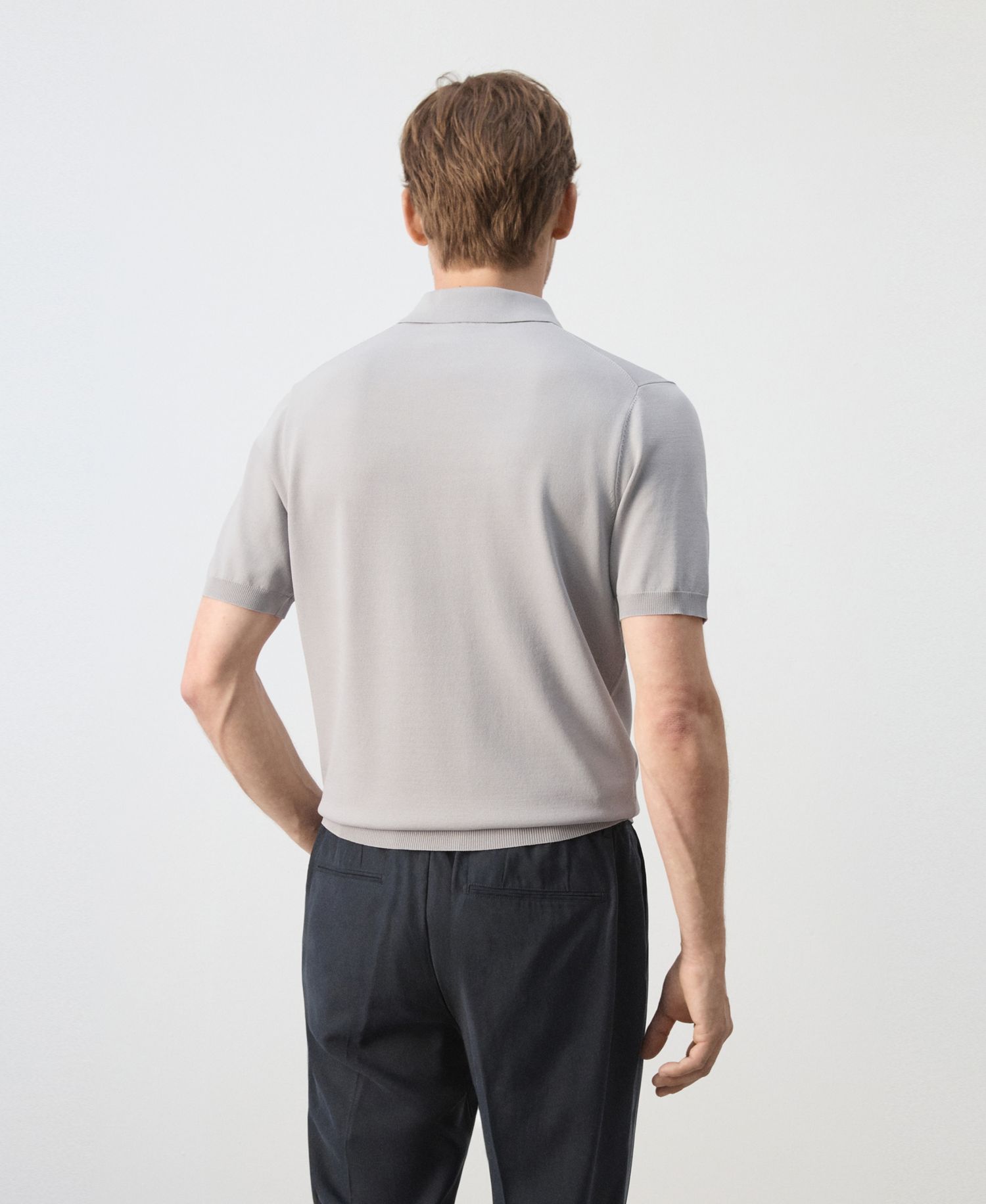 Men's Knitted Zip Polo Shirt