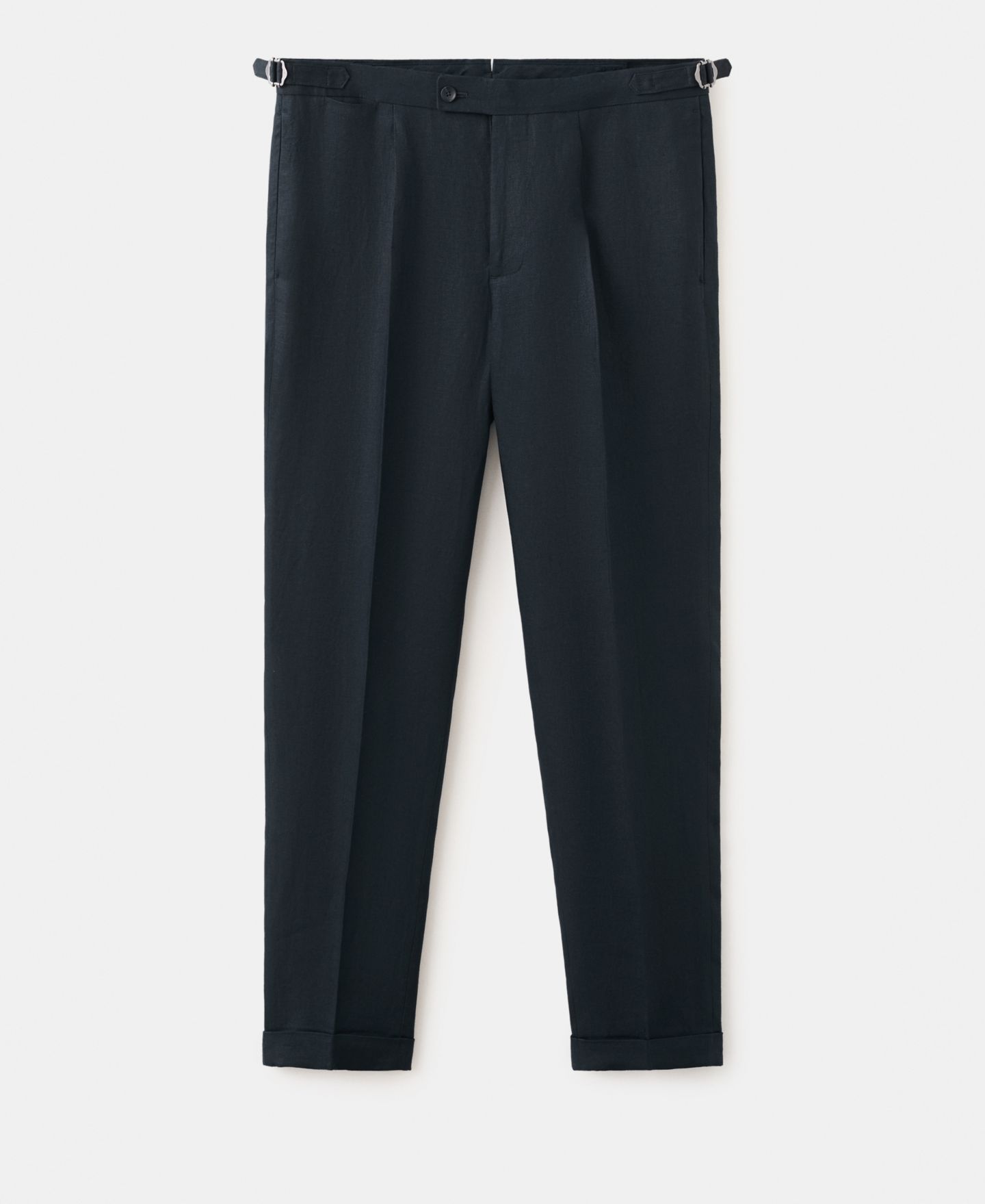 Мужские брюки Mango Adjustable Bands Linen Suit, цвет: Тёмно-синий — фото 2
