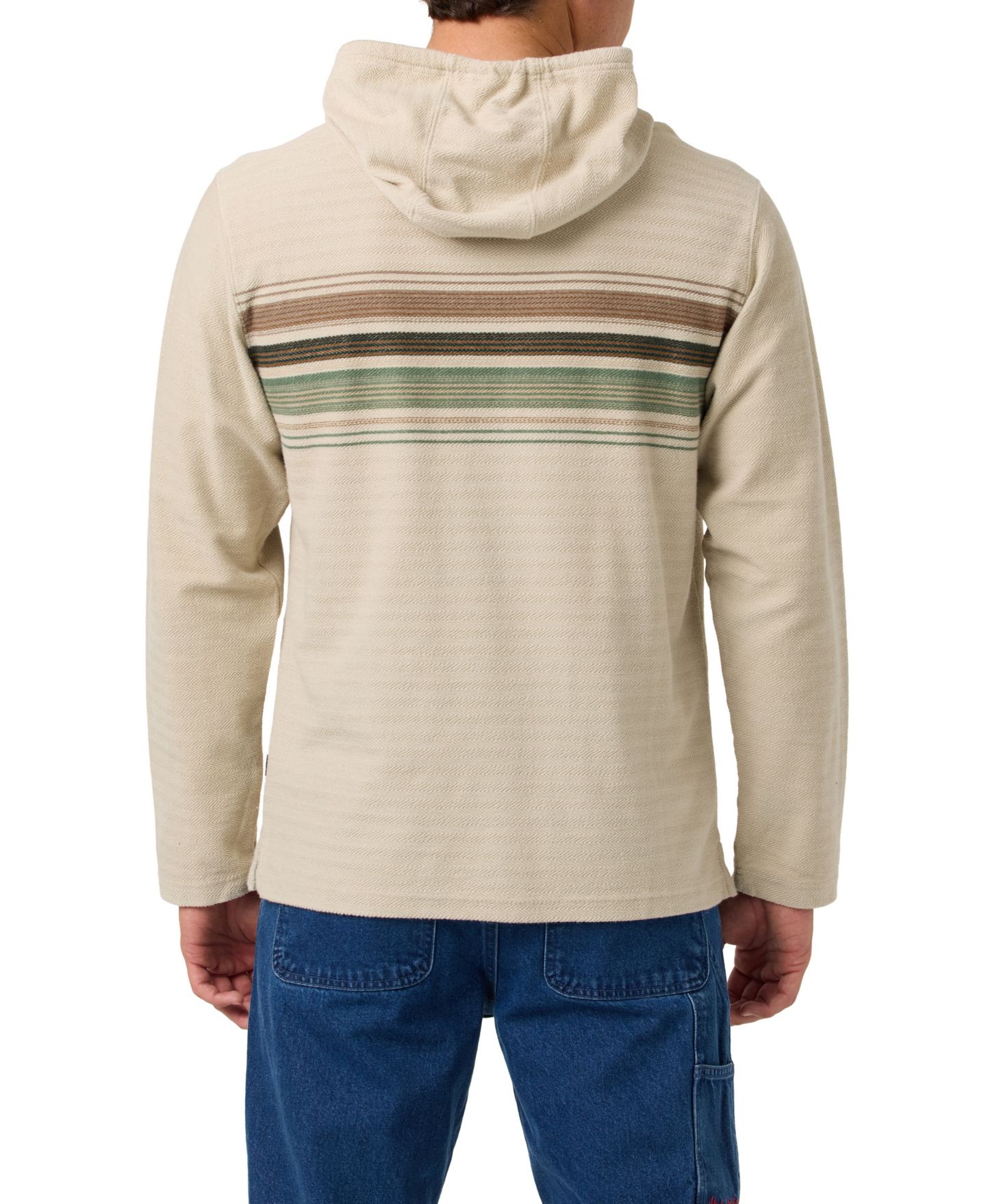 Мужское худи O'Neill Bavaro Block Striped Poncho, цвет: Хаки — фото 4