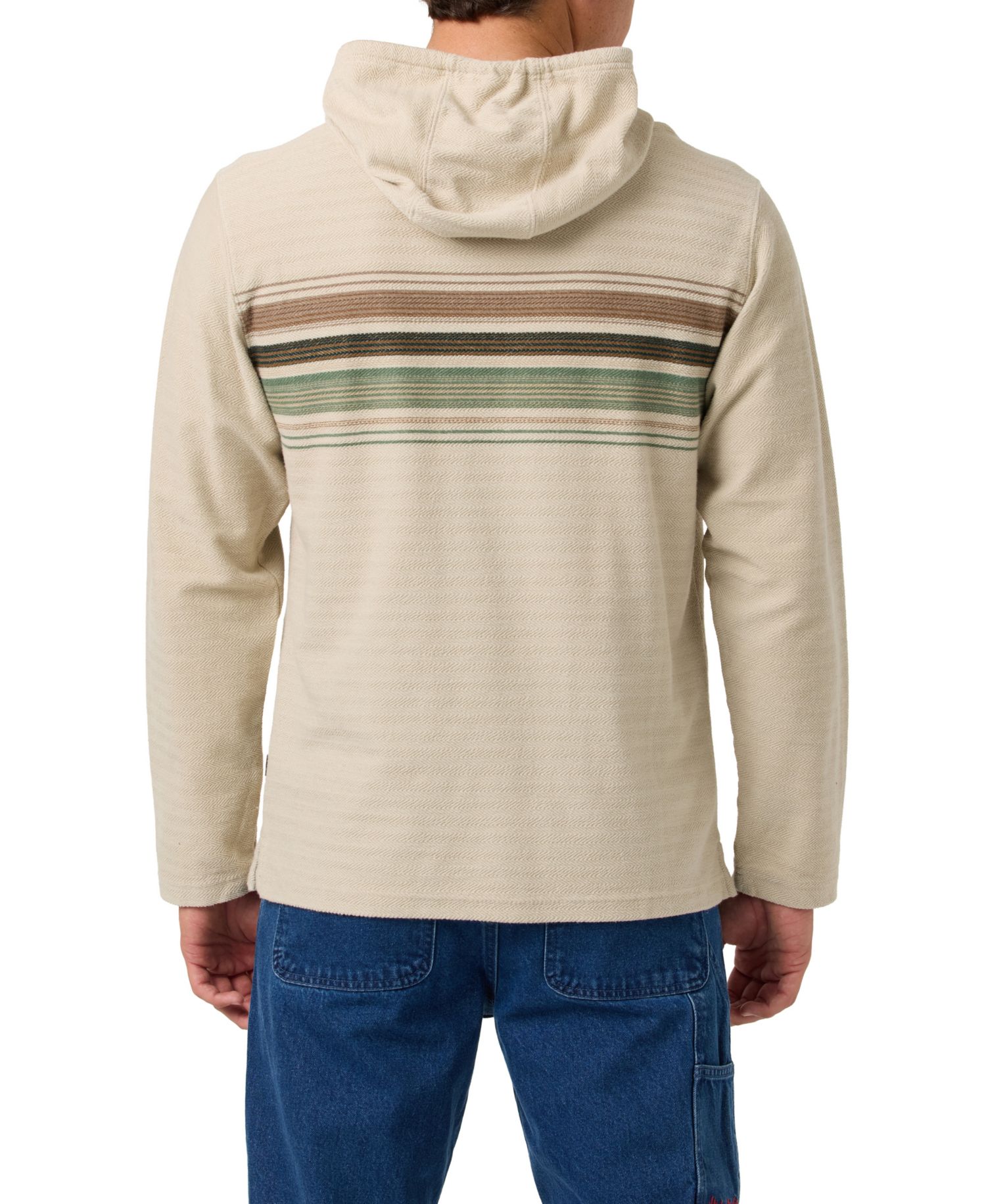 Men's Bavaro Block Striped Poncho Hoodie
