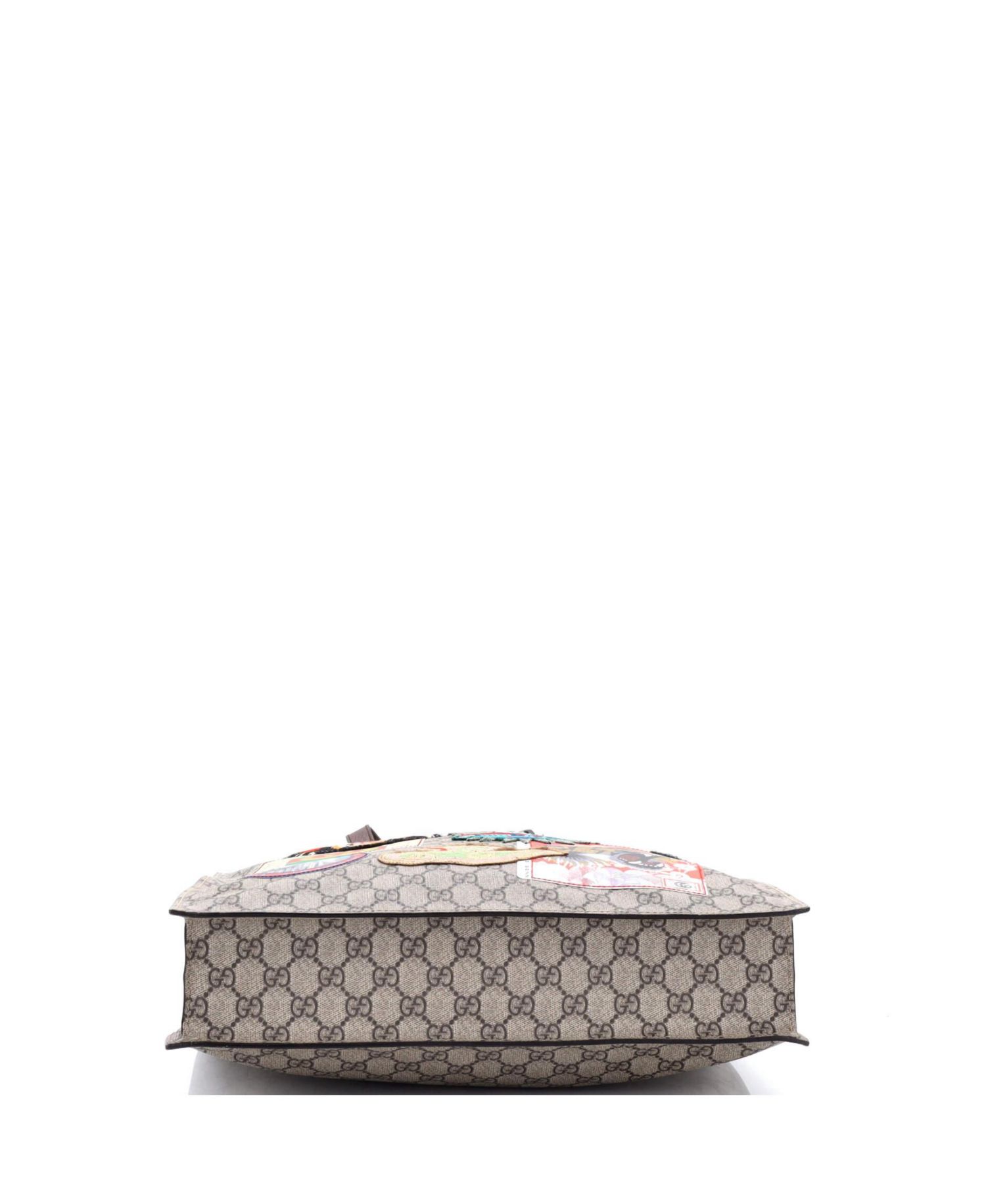 North South Courrier Convertible Soft Open Tote GG Coated Canvas with Applique
