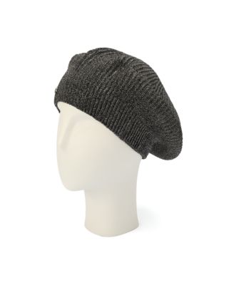 Women's Metallic Rib Knit Beret