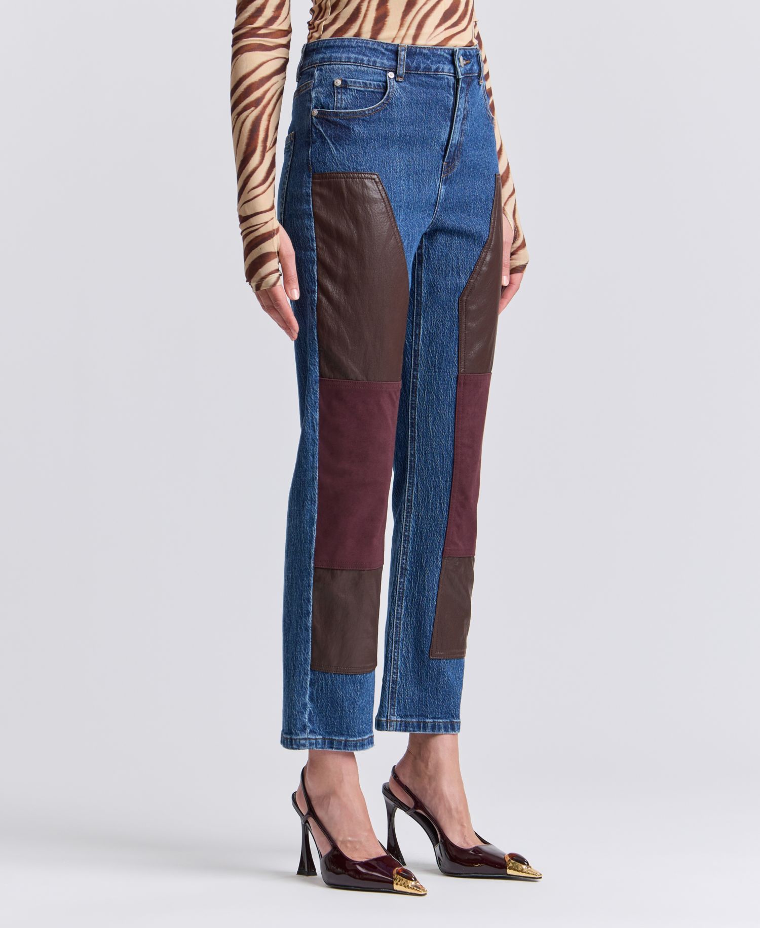 Women's Carpenter Colorblock Straight-Leg Jeans
