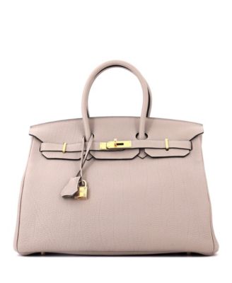 Birkin 35 Handbag Grey Togo with Gold Hardware