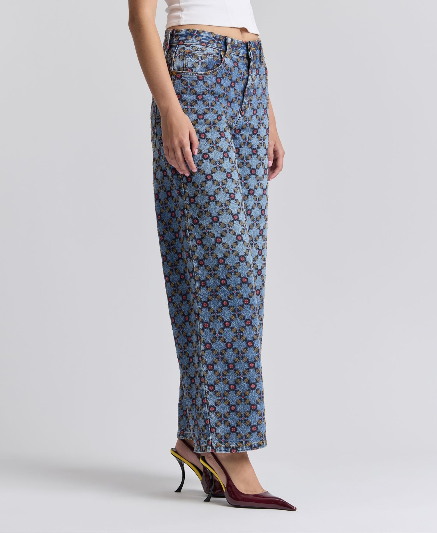 Women's Mid-Rise Wide-Leg Jeans