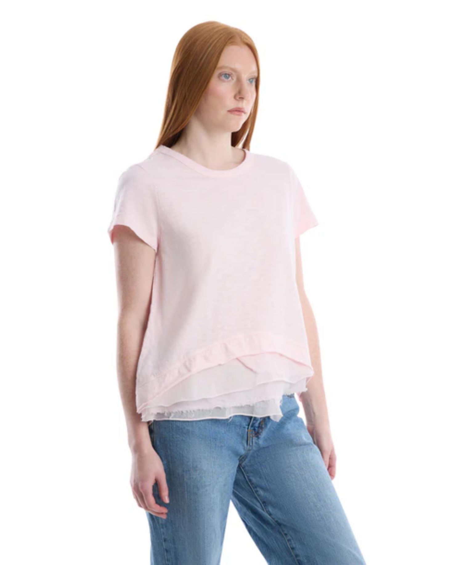 Women's Boxy Short Sleeve Mixed Hem Tee