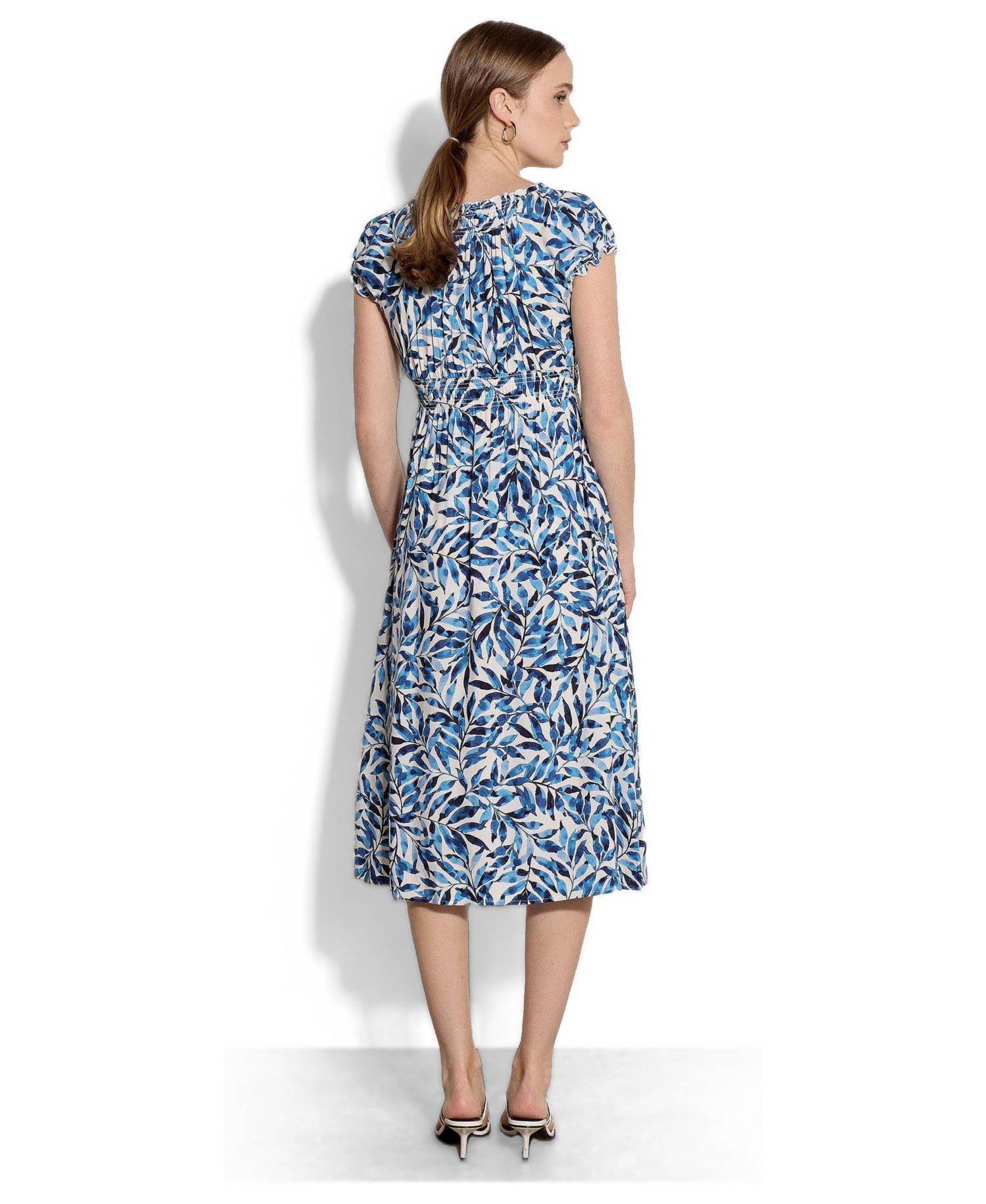 Women's Milkmaid Printed Midi Dress
