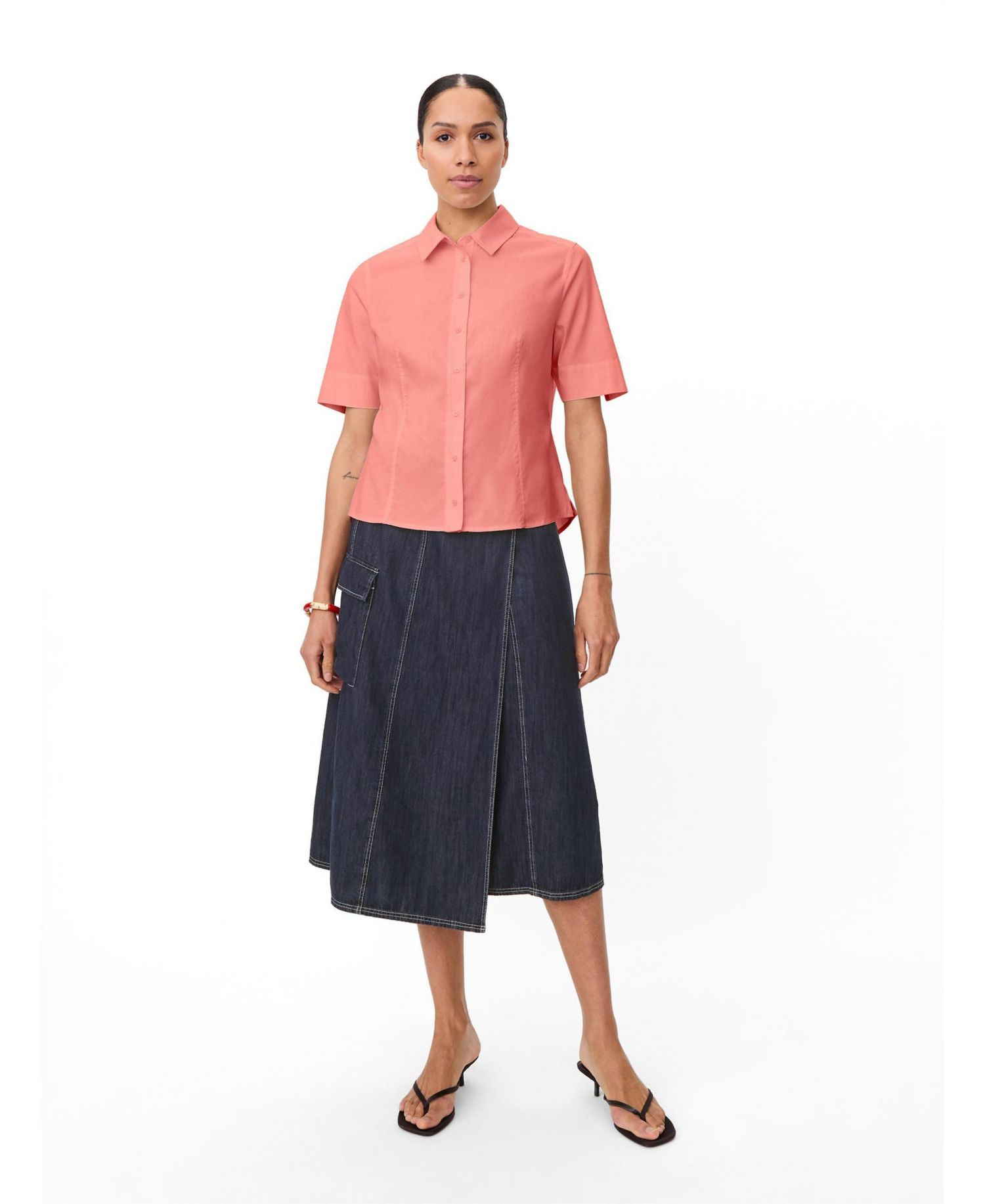 Women's Maiven Boxy Button-Up Short-Sleeve Cotton-Blend Shirt