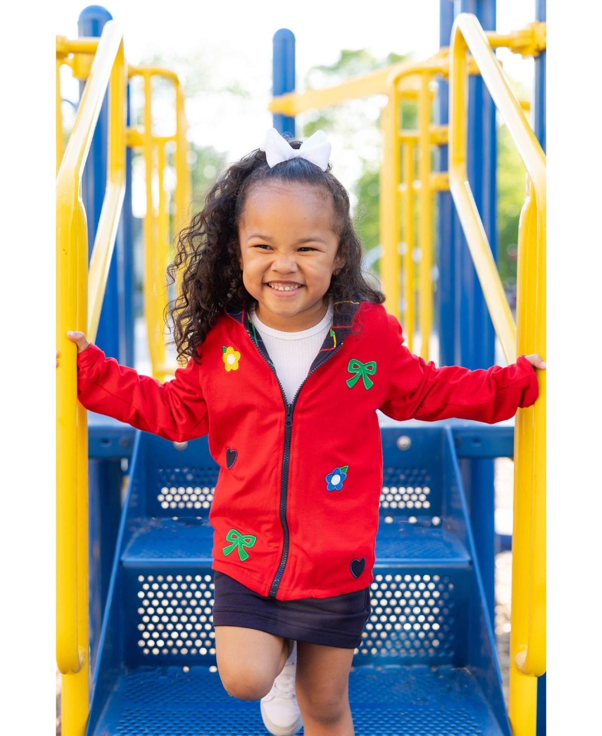 Florence Eiseman Baby Girl (12M-24M) Reversible Jacket With Hearts, Flowers, Bows