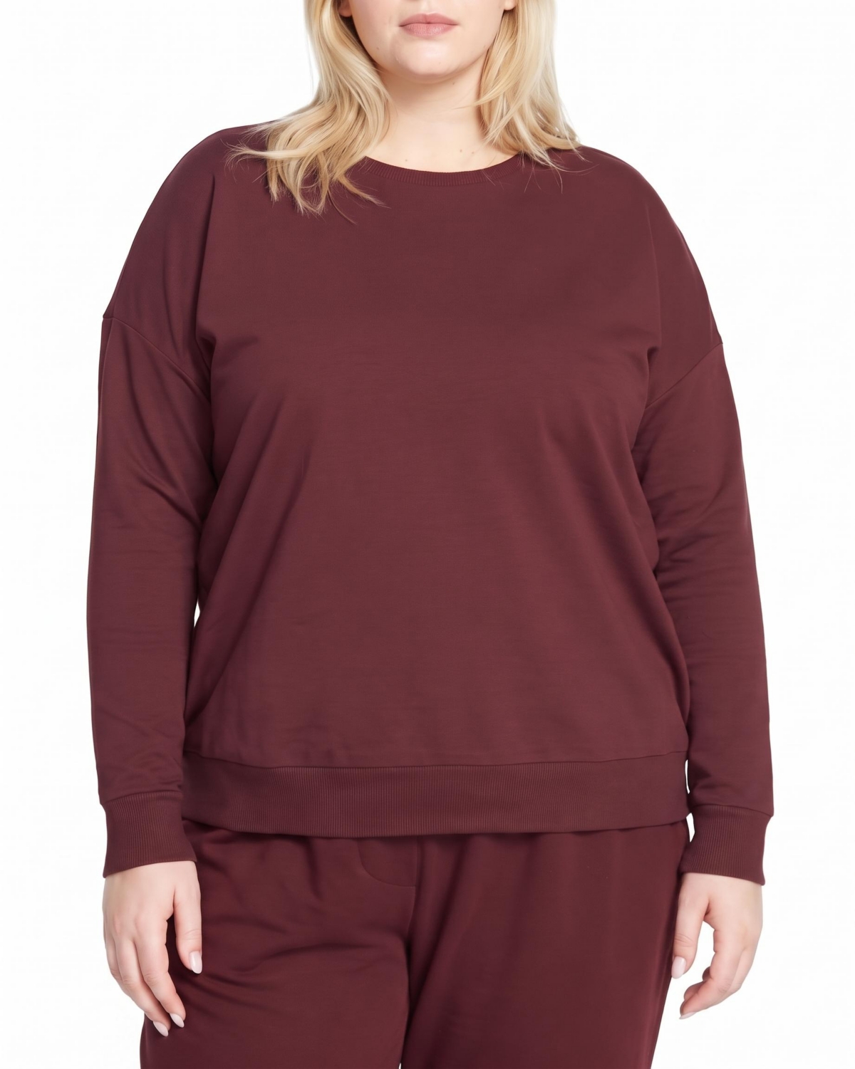 Universal Standard Plus Size Lauren Classic Sweatshirt - Black cherry