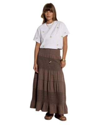 Women's Tiered Crochet Maxi Skirt