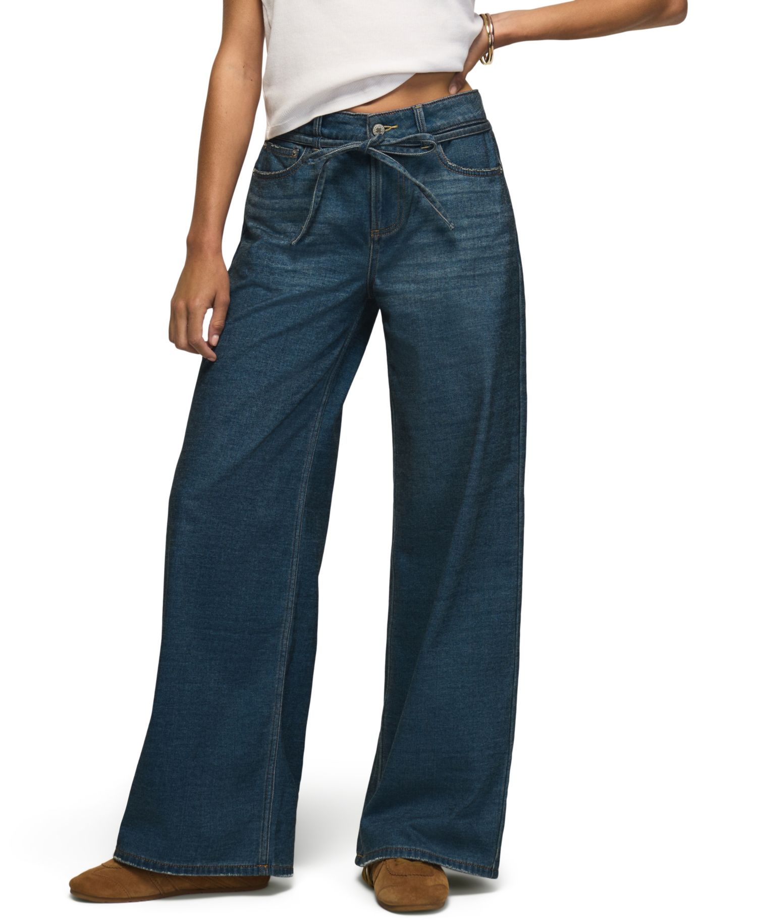 Women's Liquid Denim Luxe High-Waisted Wide-Leg Medium Rinse Jeans
