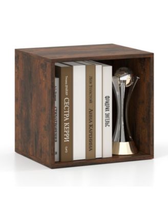 Stackable Cube Storage Organizer Open Wooden Book Shelf Display Shelving Unit