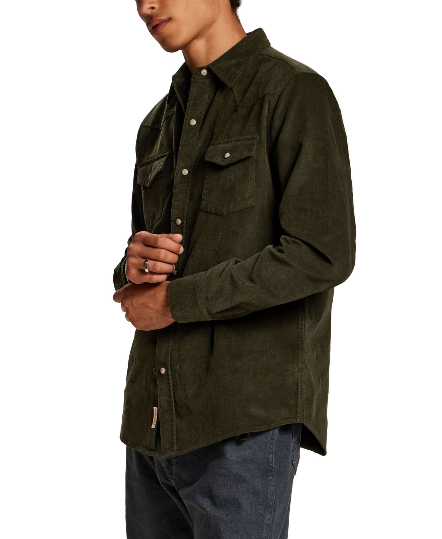 Men's Western Corduroy Long-Sleeve Shirt