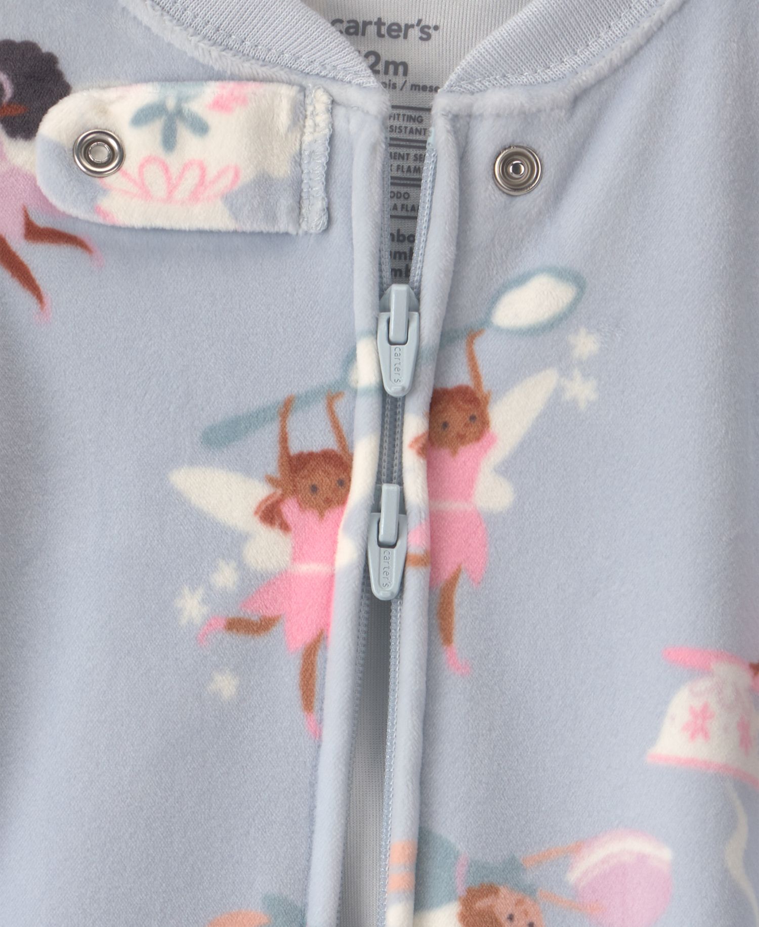 Carters Baby Girls' Fairies 2-Way Zip Dream Plush Snug-Fit Footed Pajama