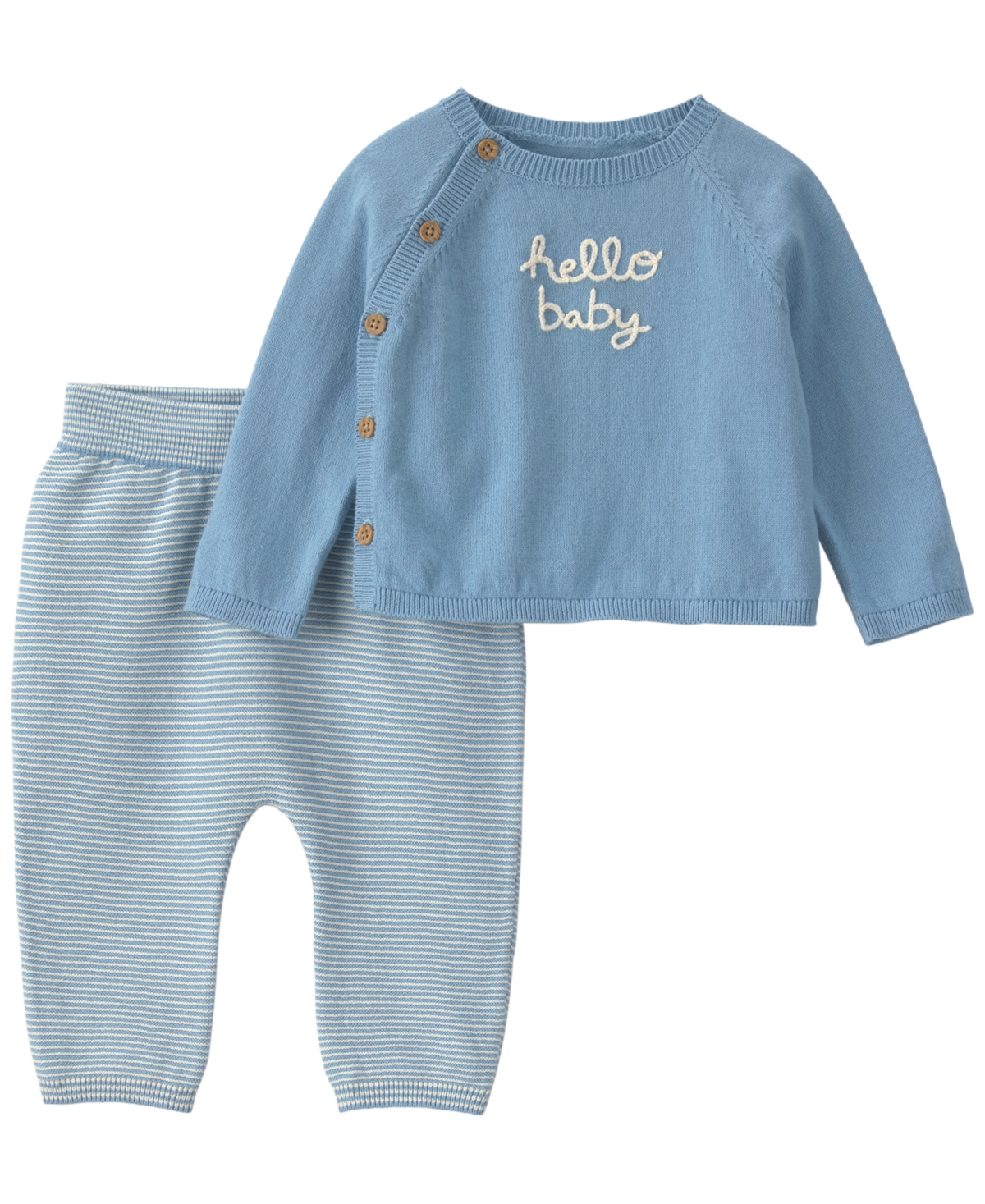 Carters Baby Boys' Hello Graphic Long-Sleeve Top and Pants, 2-Piece Set