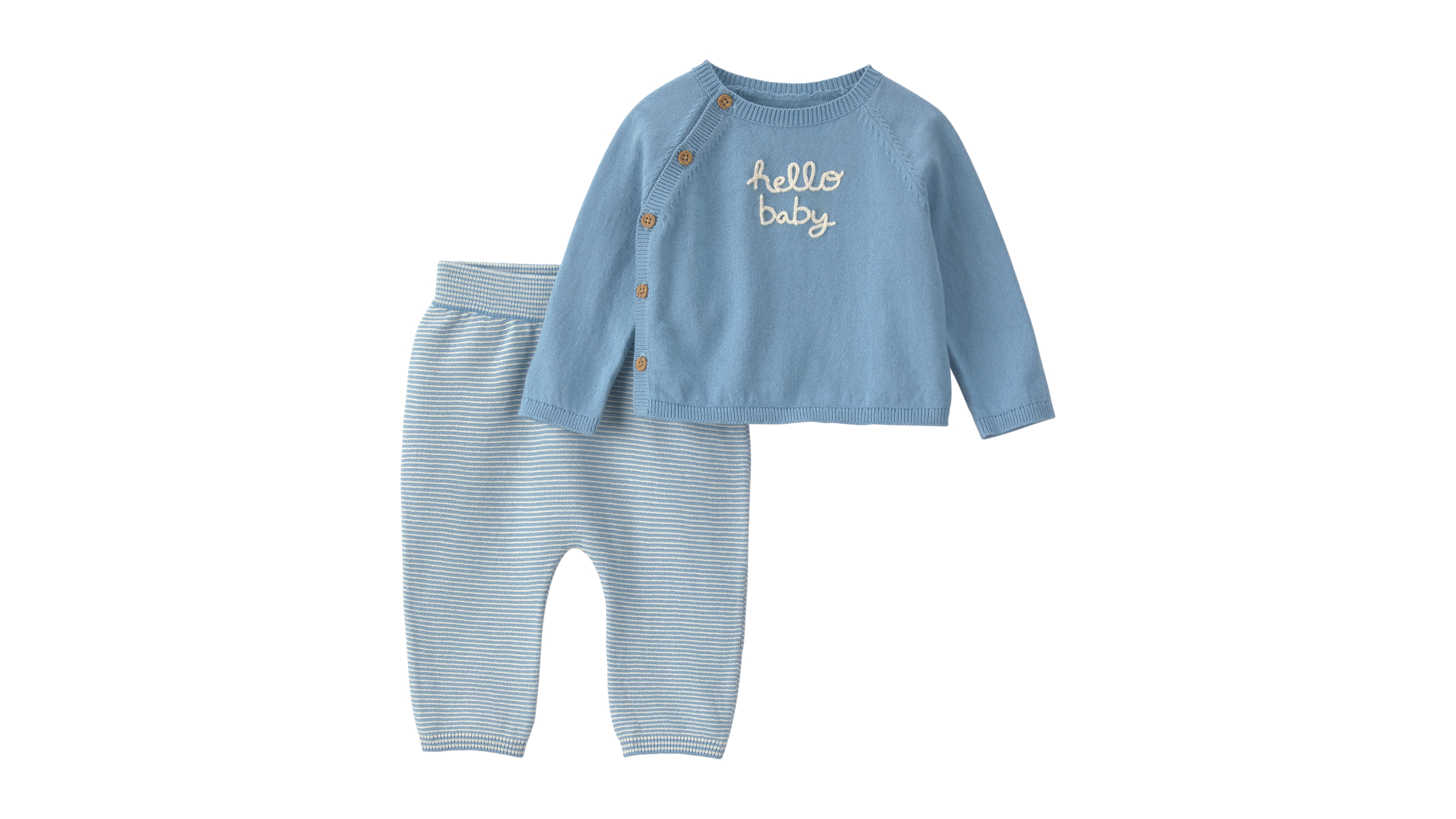 Carters Baby Boys' Hello Graphic Long-Sleeve Top and Pants, 2-Piece Set