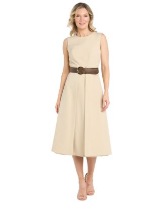 Women's Stretch Sleeveless A-Line Midi Dress