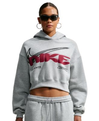 Women's Studio Fleece Cropped Oversized Pull-On Hoodie