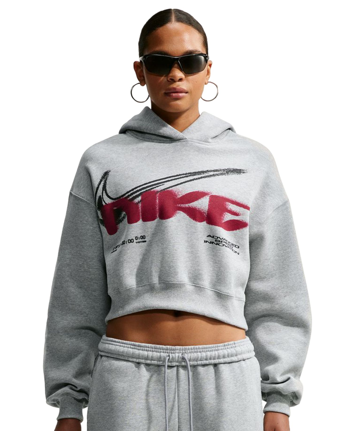 Women's Studio Fleece Cropped Oversized Pull-On Hoodie
