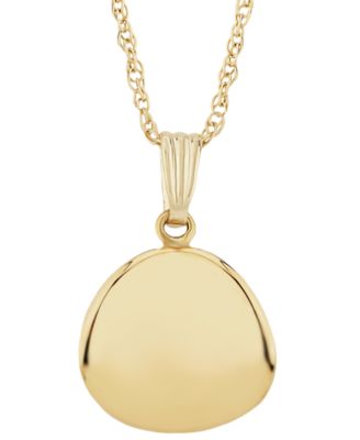 Dapped Disc Pendant Necklace in 14k Yellow Gold