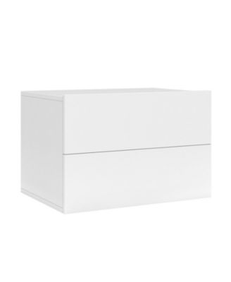 Wall Mounted Floating Nightstand with 2 Storage Drawers for Bedroom
