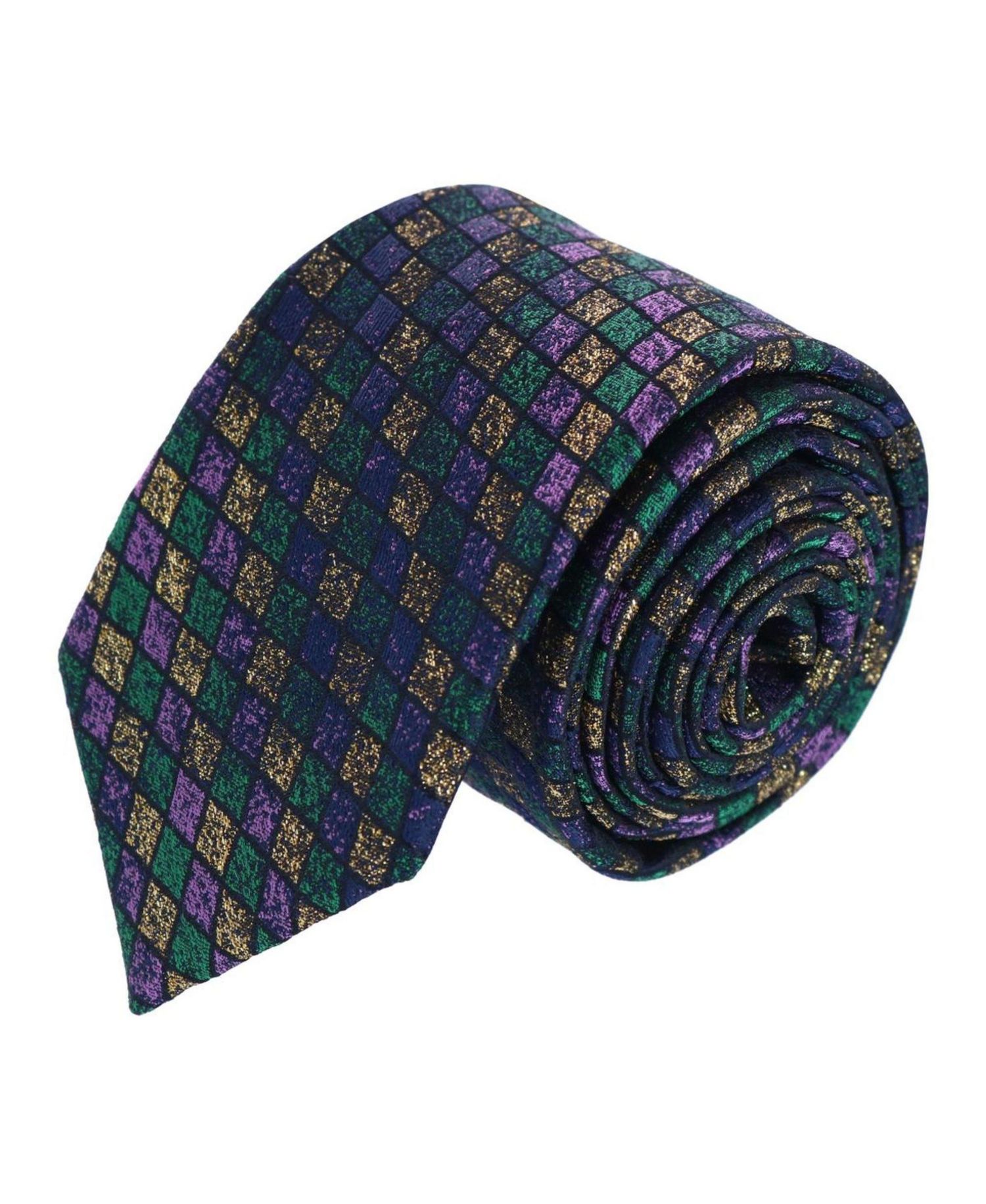 Men's Carnival Diamond Necktie and Pocket Square Bundle