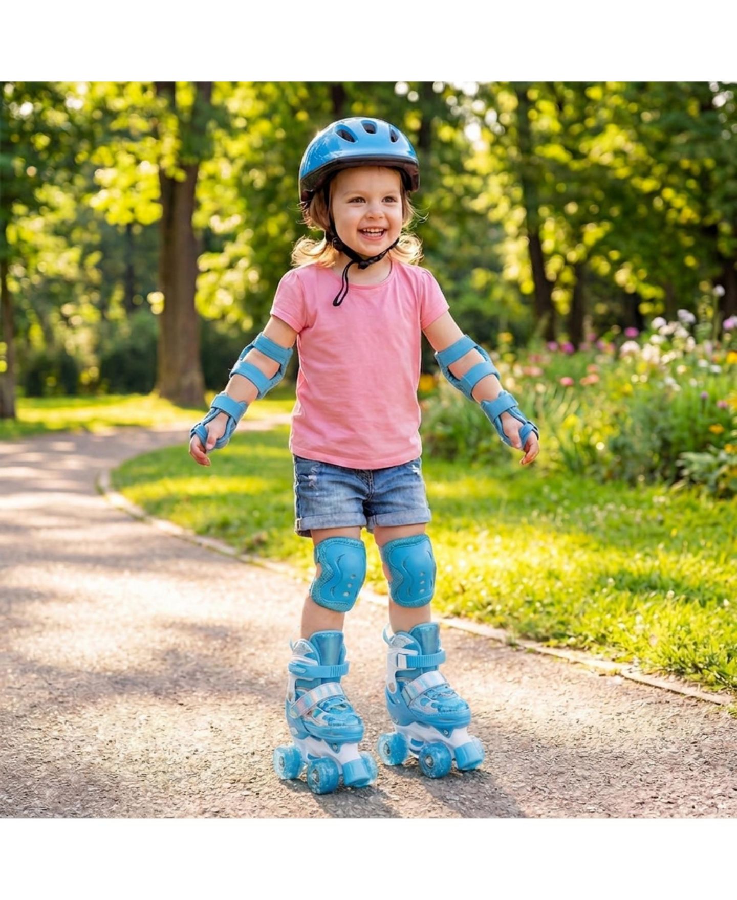 Детские игрушки HONGGE Toddler Roller Skates with 4 Light-Up Wheels and Triple Protection, цвет: Тёмно-синий — фото 9