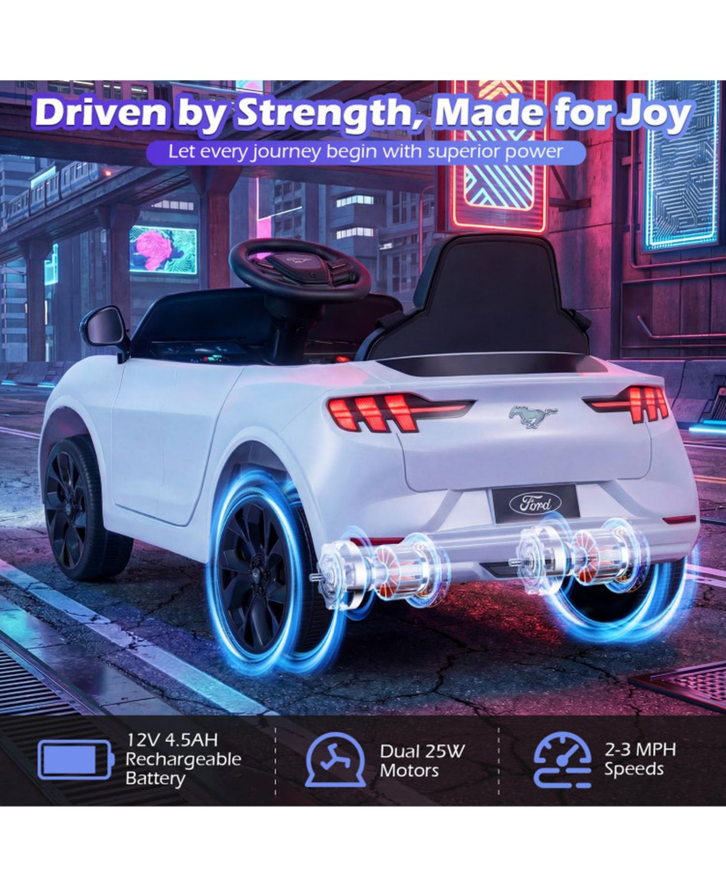 Детская игрушка HONGGE 12V Kids Ride-On SUV with Remote Control & LED Headlights, 66-Lb. Capacity, Ages 3-8, цвет: Белый — фото 9