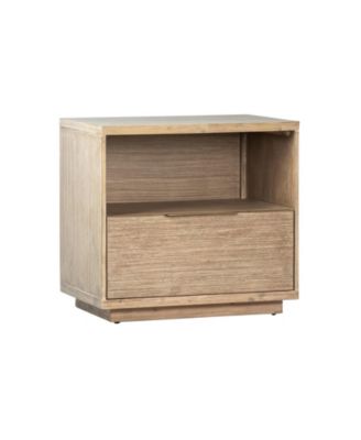 Sorina Solid Acacia Wood Nightstand with Drawer and Open Shelf