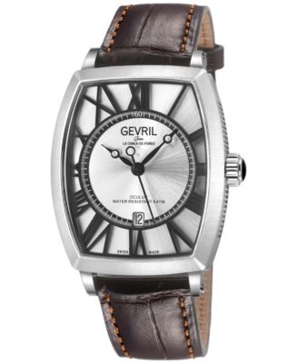 Men's Swiss Made Oculus Swiss Automatic Italian Leather Strap Watch
