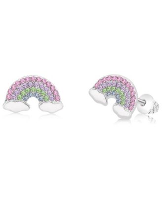 Kids Rainbow Hypoallergenic Earrings for Girls with Surgical Titanium Screwbacks