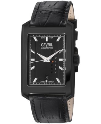 Men's Swiss Made Manhattanhenge Swiss Automatic Italian Leather Strap Watch