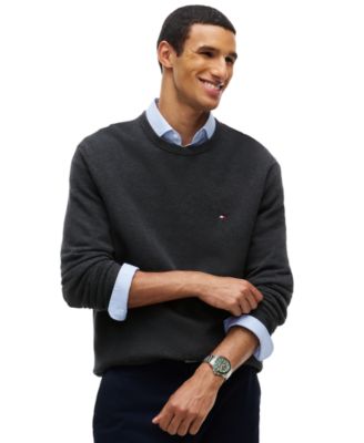 Men's Essential Texture Cotton Crewneck Sweater