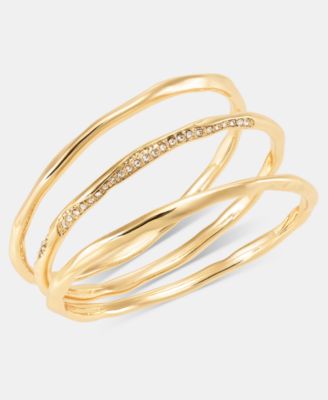 Glass Crystal Triple Bangle Bracelet